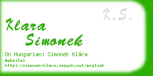 klara simonek business card